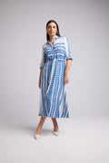Robe Longue - Leya Long - Blanc Bleu