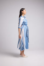 Robe Longue - Leya Long - Blanc Bleu