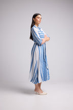 Robe Longue - Leya Long - Blanc Bleu