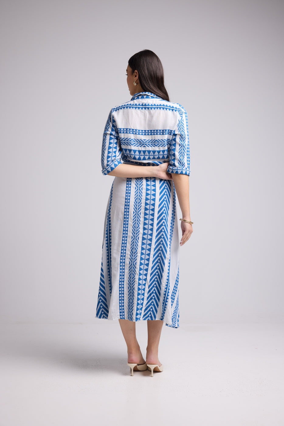 Robe Longue - Leya Long - Blanc Bleu