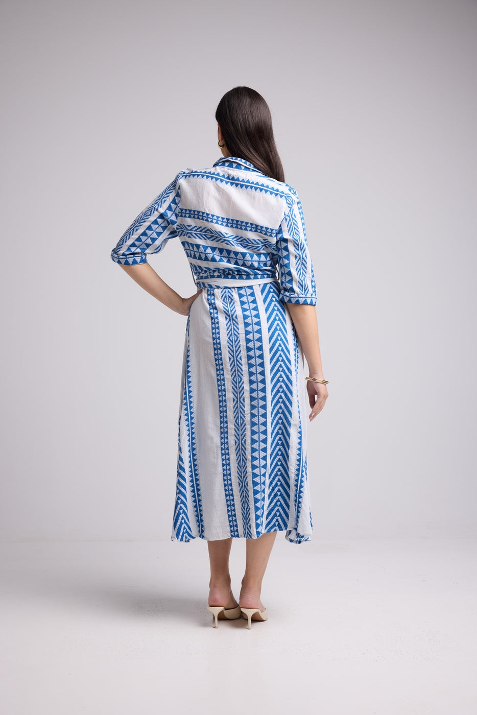 Robe Longue - Leya Long - Blanc Bleu
