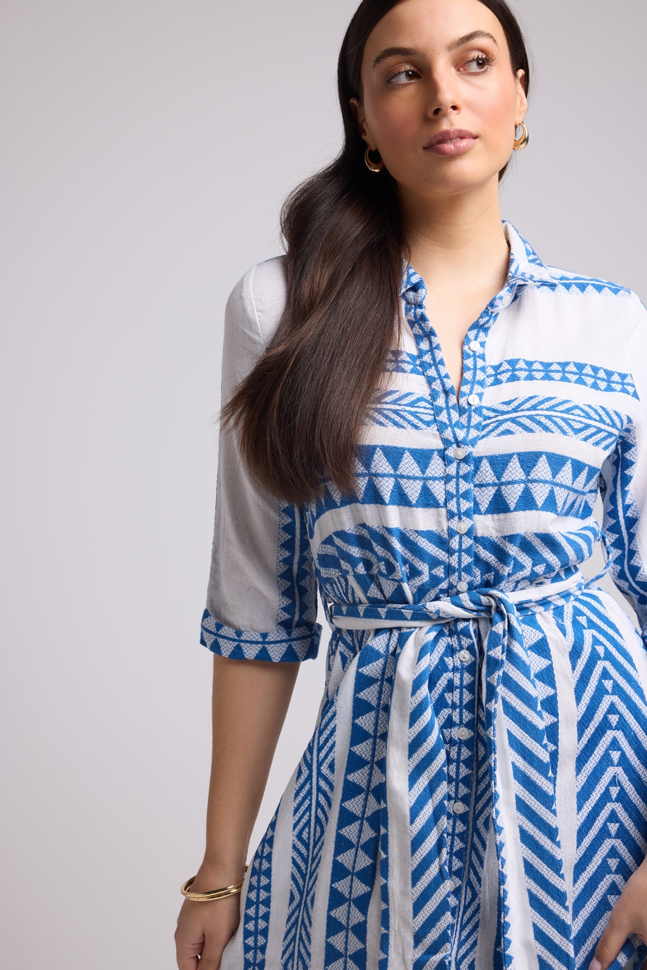 Robe Longue - Leya Long - Blanc Bleu