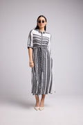 Robe Longue - Leya Long - Blanc Noir