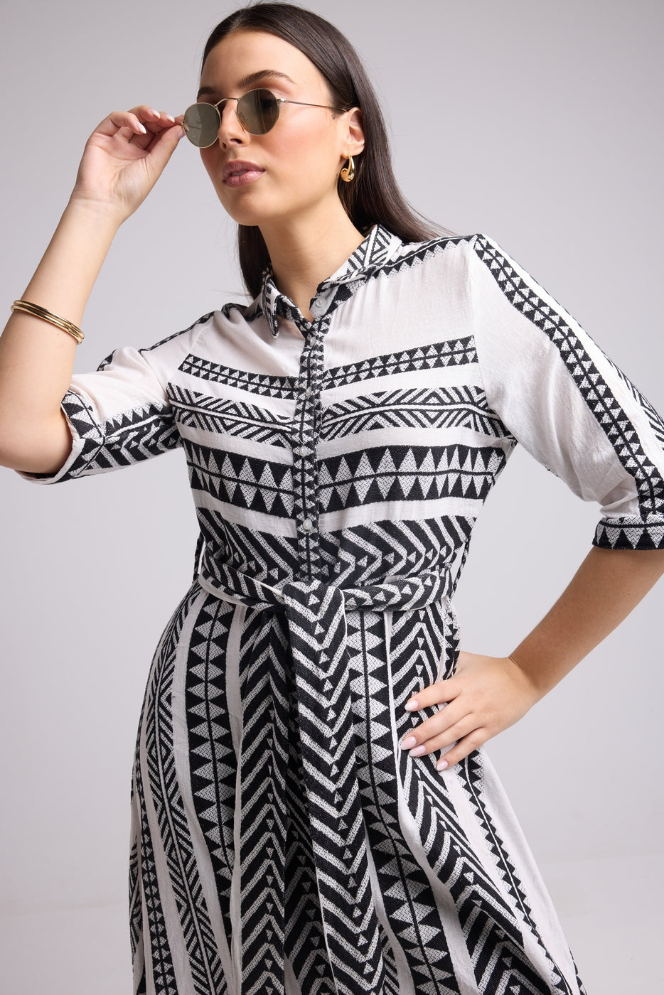 Robe Longue - Leya Long - Blanc Noir