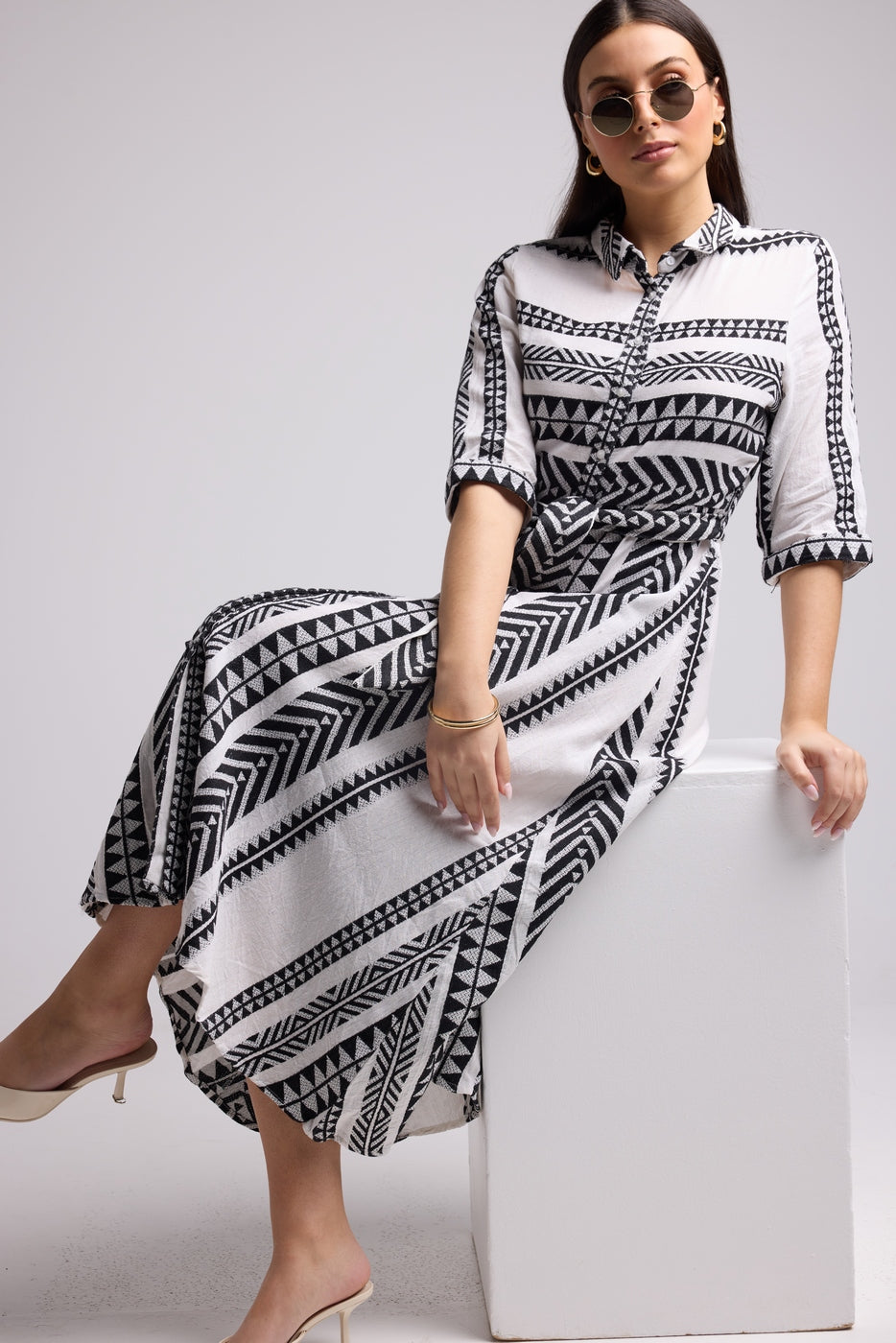 Robe Longue - Leya Long - Blanc Noir