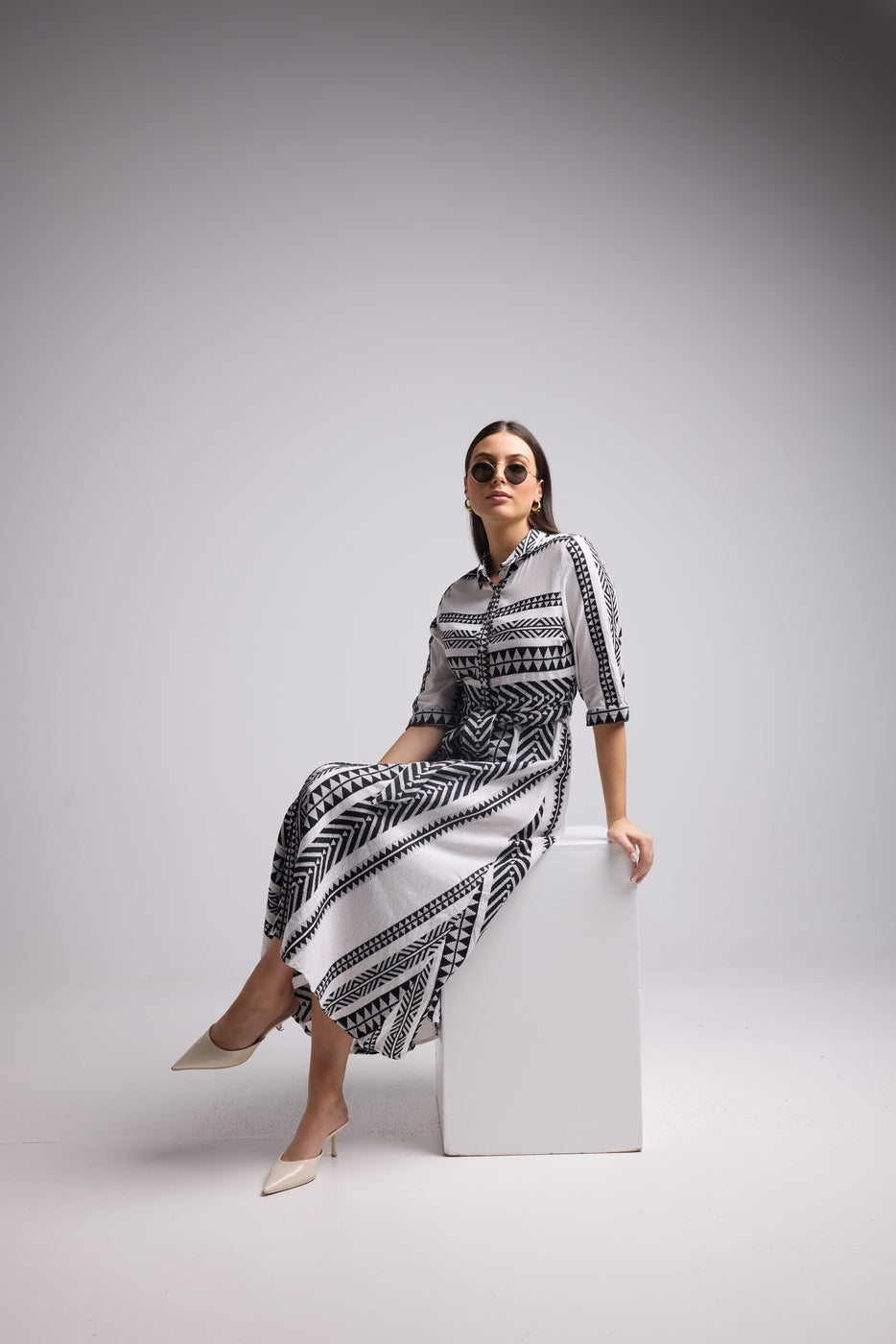 Robe Longue - Leya Long - Blanc Noir
