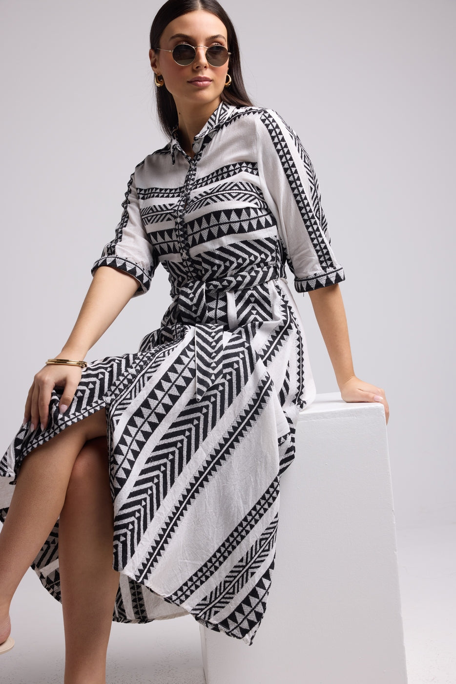 Robe Longue - Leya Long - Blanc Noir