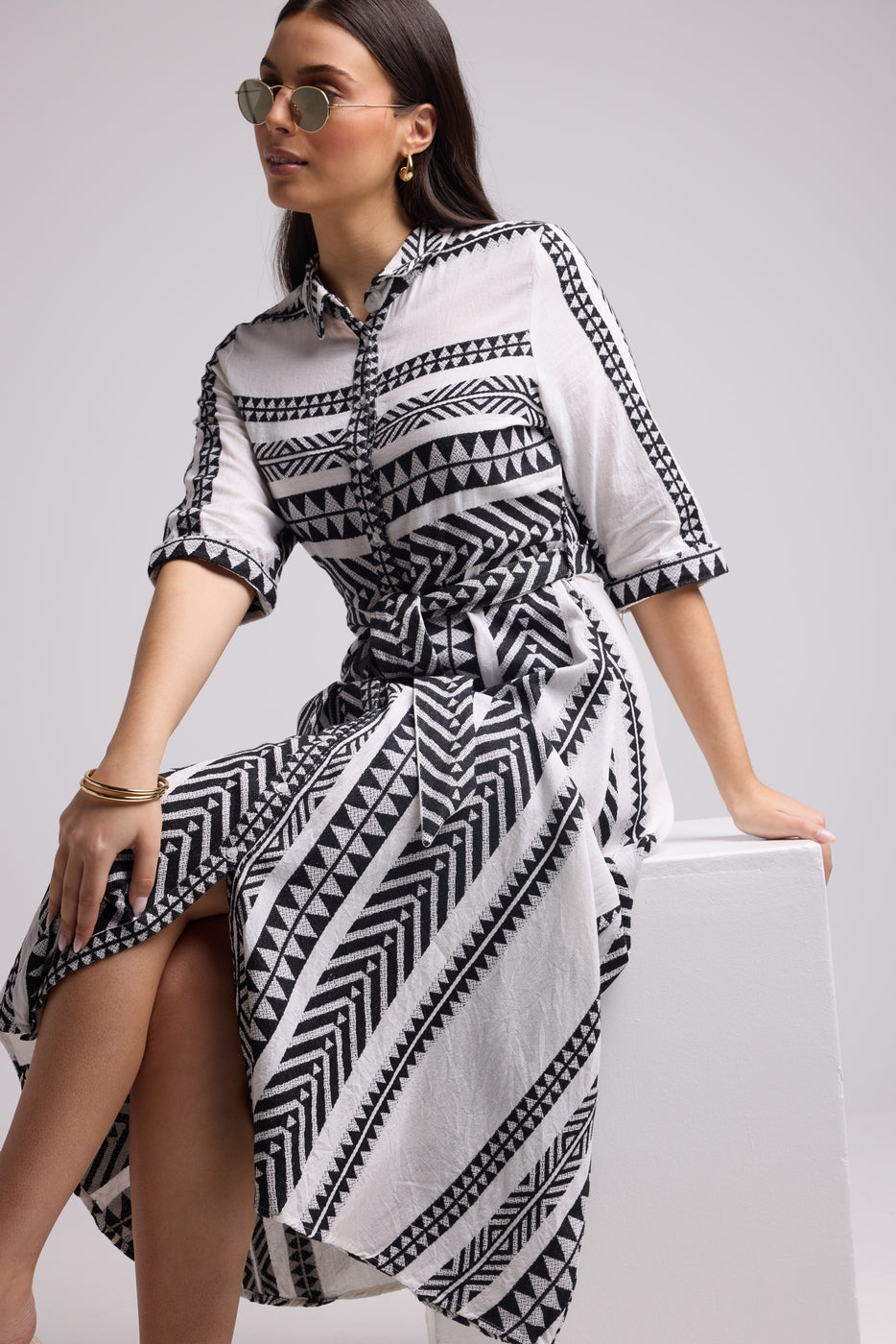 Robe Longue - Leya Long - Blanc Noir