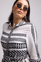 Robe Longue - Leya Long - Blanc Noir