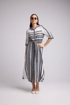 Robe Longue - Leya Long - Blanc Noir