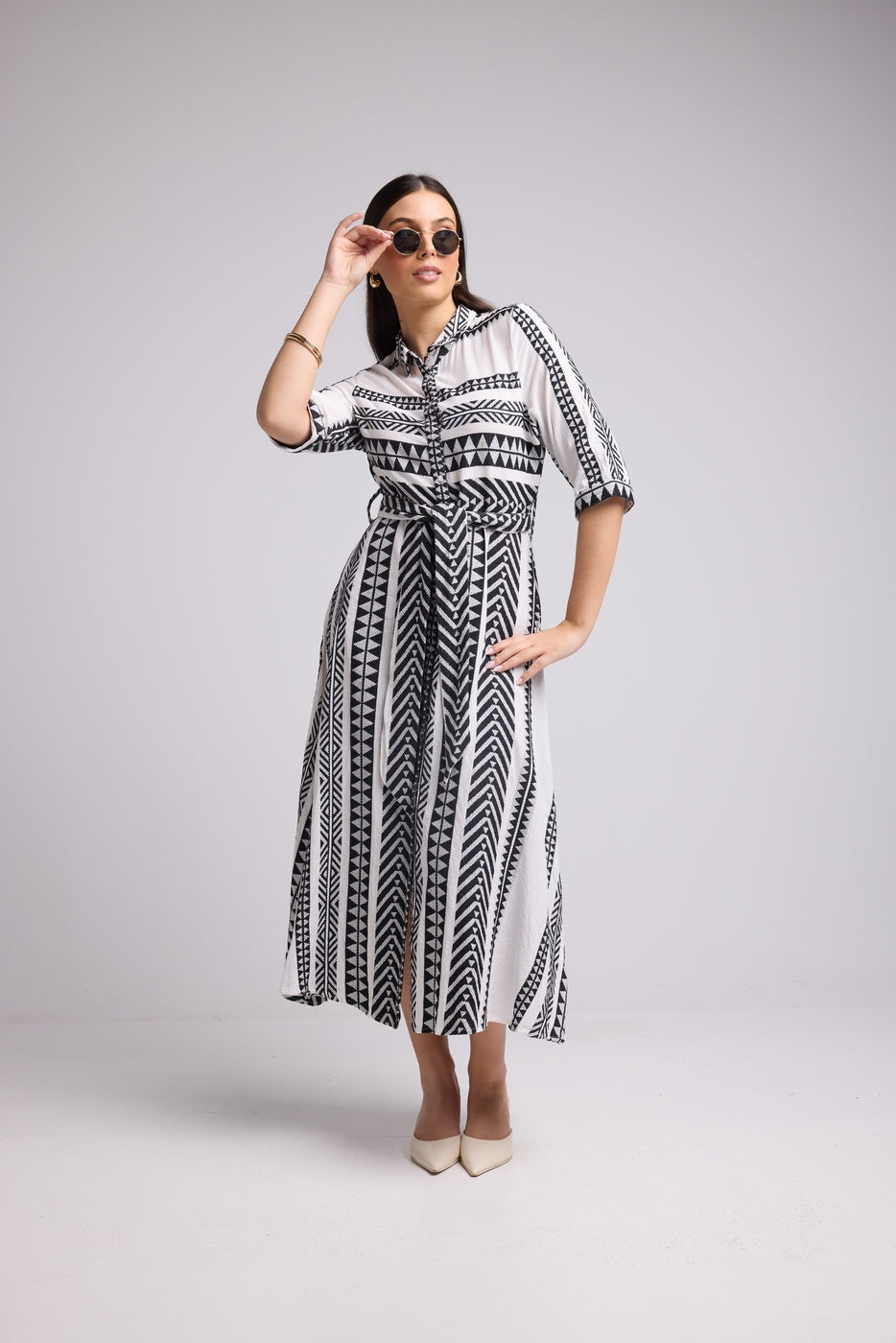 Robe Longue - Leya Long - Blanc Noir