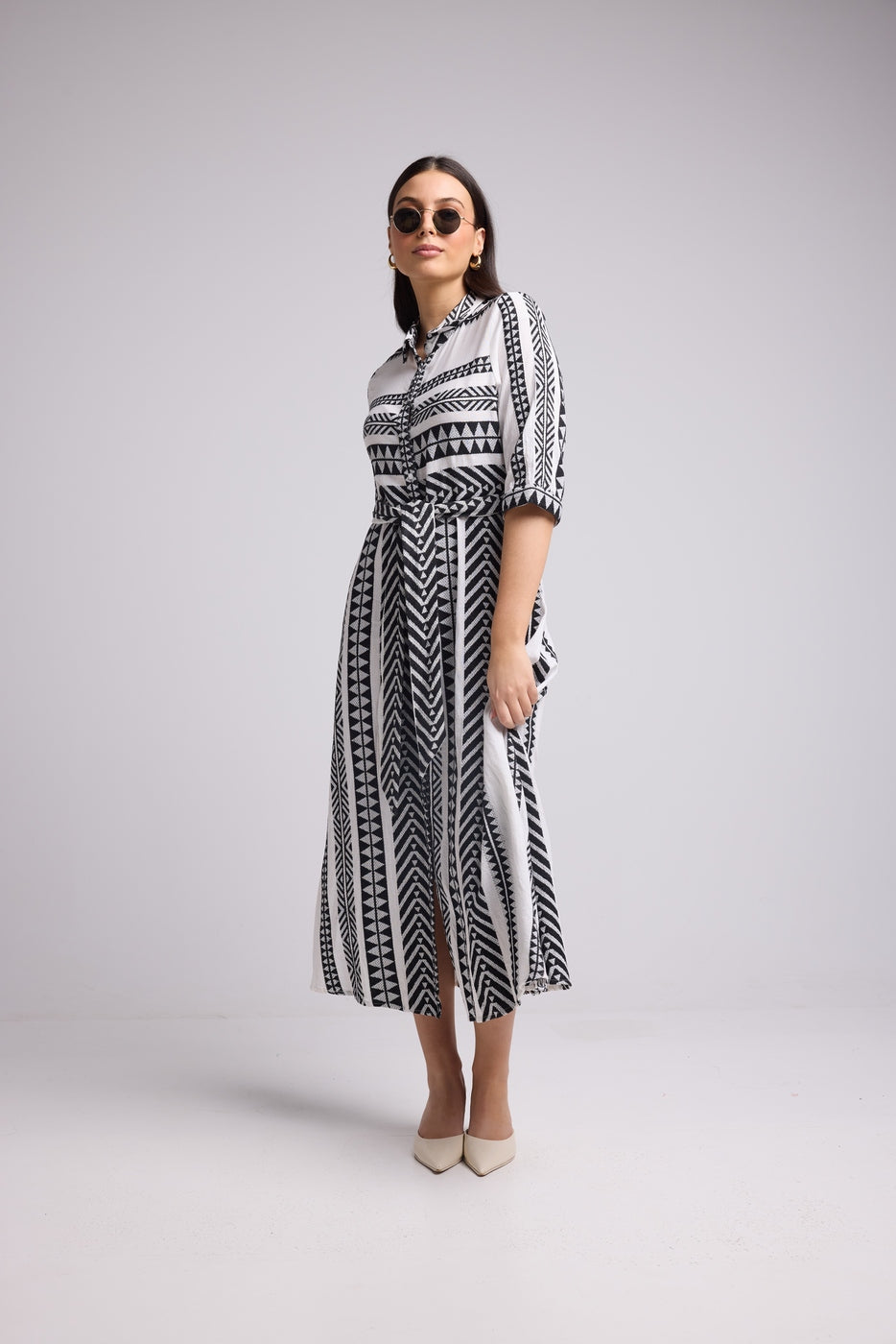 Robe Longue - Leya Long - Blanc Noir