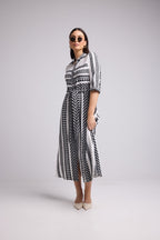 Robe Longue - Leya Long - Blanc Noir