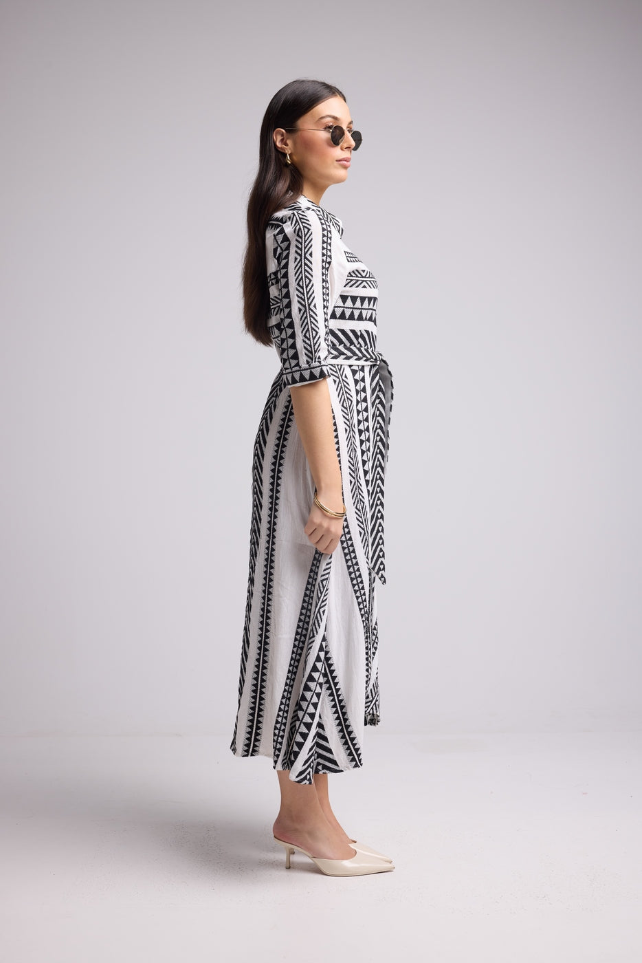 Robe Longue - Leya Long - Blanc Noir