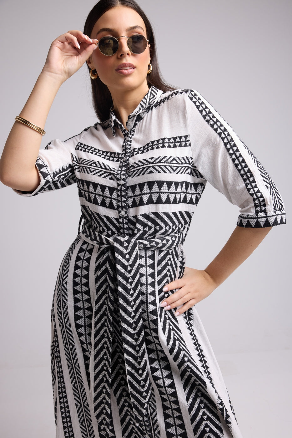 Robe Longue - Leya Long - Blanc Noir