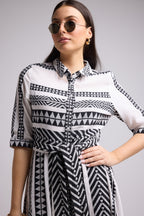 Robe Longue - Leya Long - Blanc Noir
