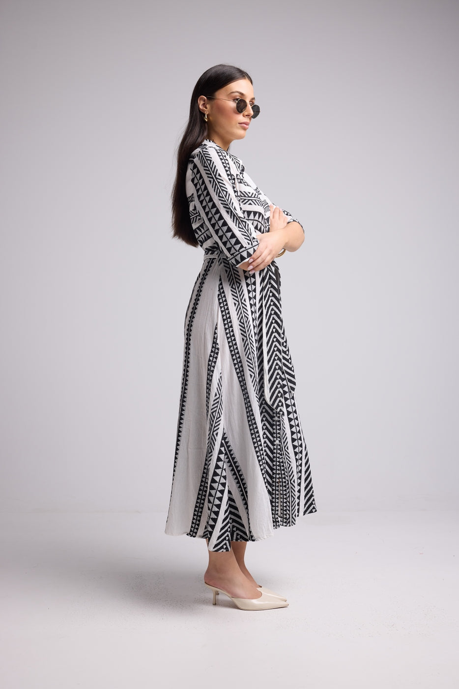 Robe Longue - Leya Long - Blanc Noir
