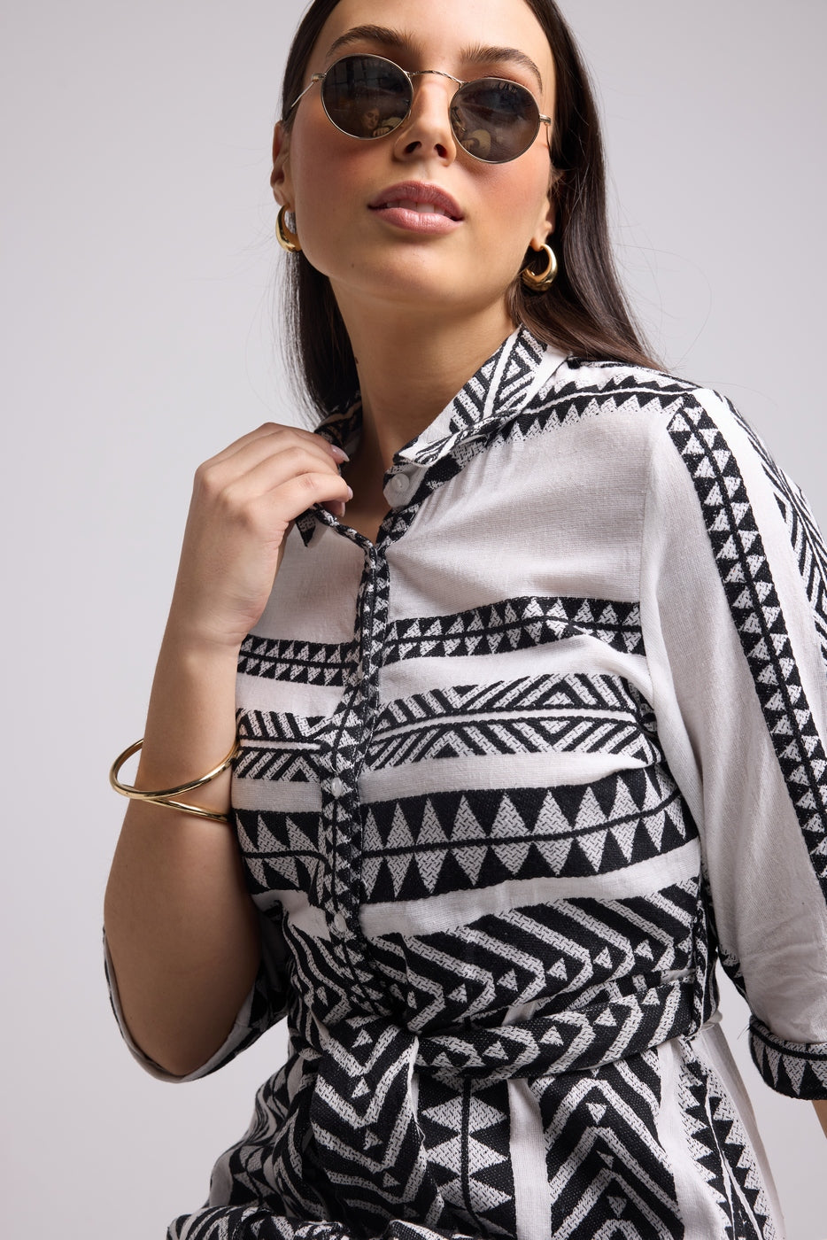 Robe Longue - Leya Long - Blanc Noir