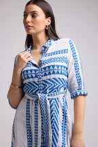 Robe Courte - Leya Short - Blanc Bleu
