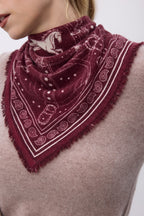 Lille Le Harnais Bandana - Bordeaux Hvid - Dame