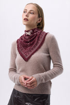 Lille Le Harnais Bandana - Bordeaux Hvid - Dame