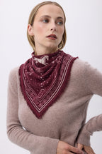 Lille Le Harnais Bandana - Bordeaux Hvid - Dame