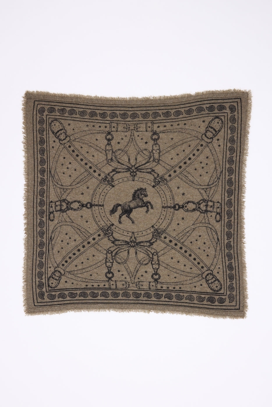 Petit Bandana Le Harnais - Vert Khaki Noir - Homme