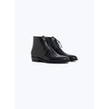 Lace-up Leather Ankle Boots - Black