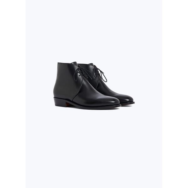 Leren veterschoenen - Zwart