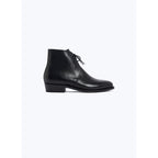 Lace-up Leather Ankle Boots - Black