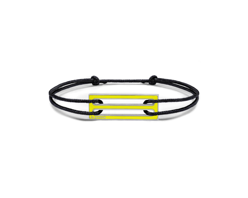 Pulsera de cordón lacado amarillo de 2,5 g