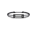 Pulsera de cordón lacado negro de 2,5 g