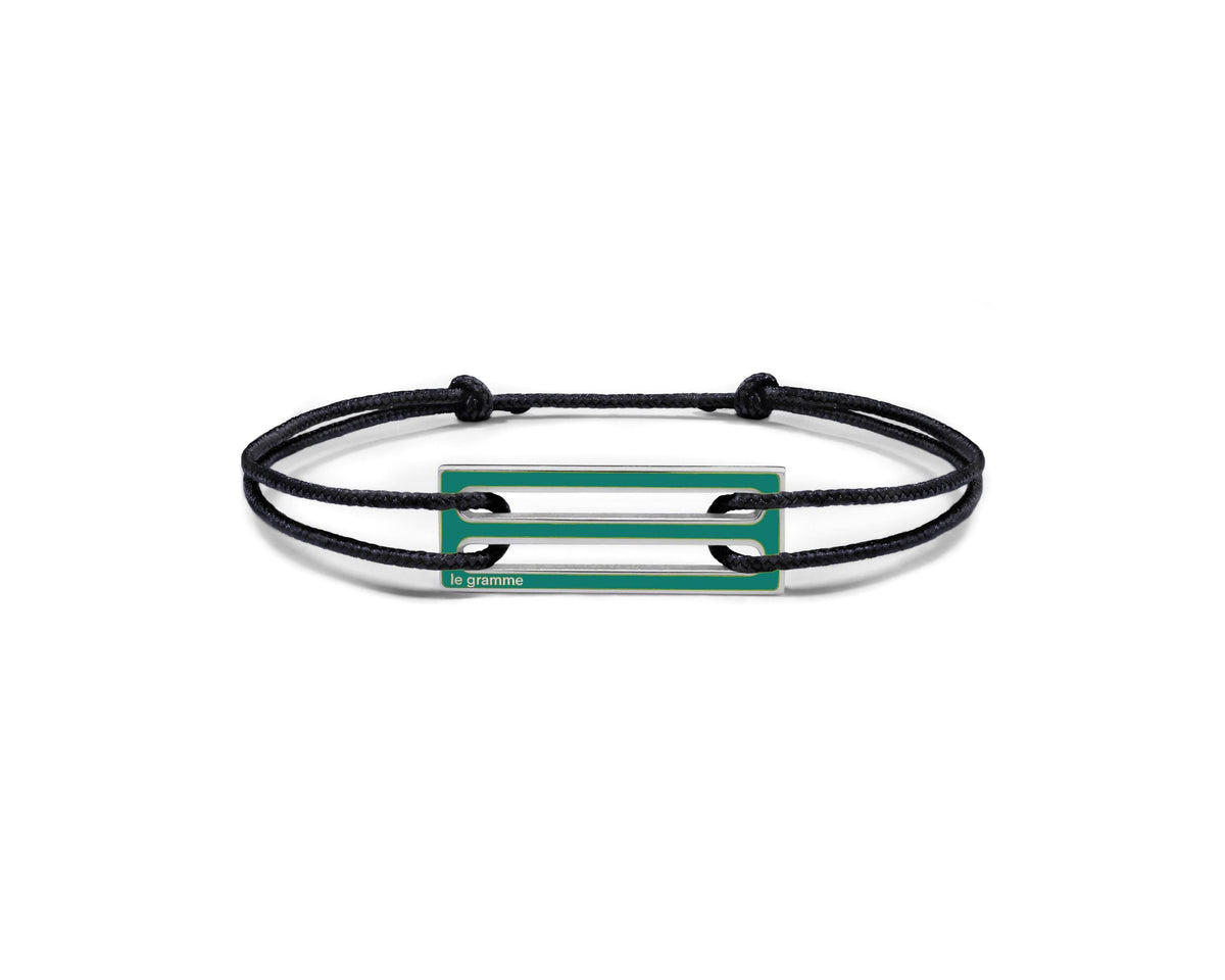 Pulsera de cordón lacado verde de 2,5 g