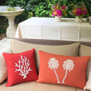 Cojín - Nube - Lino Coral - Palmeras