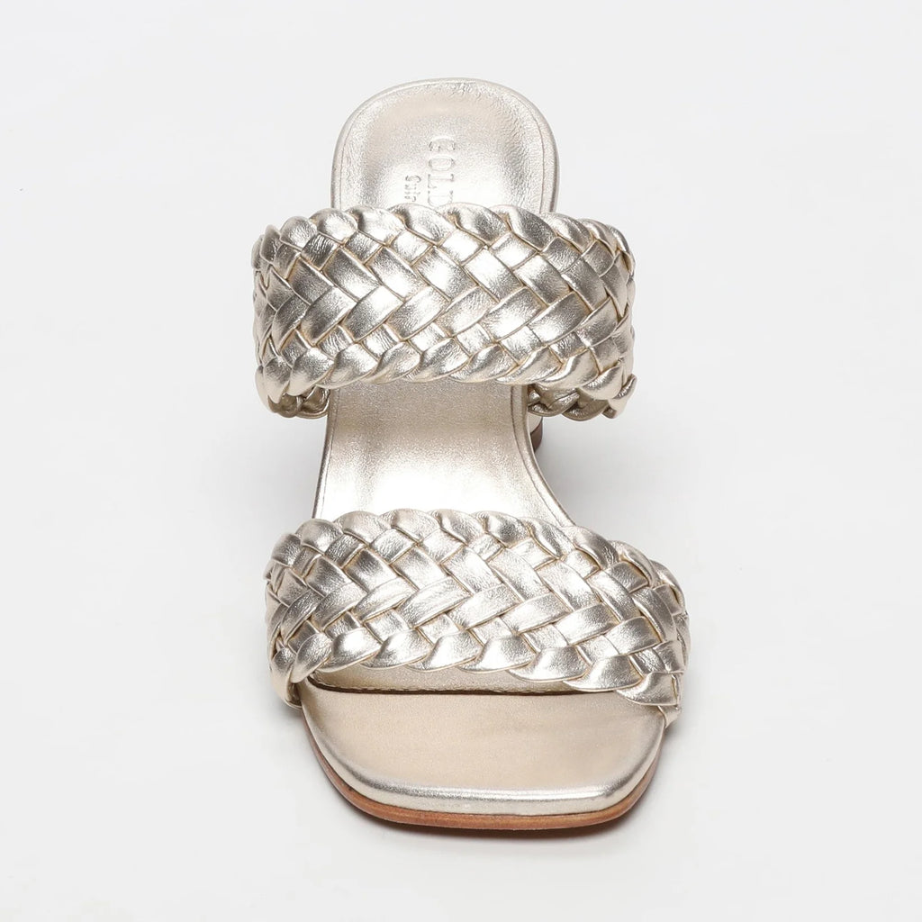 Sandalias de tacón lila - Dorado