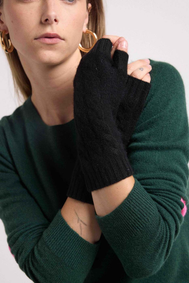 Lili Mitts - Black - 100% Oeko-Tex Cashmere - Mixed