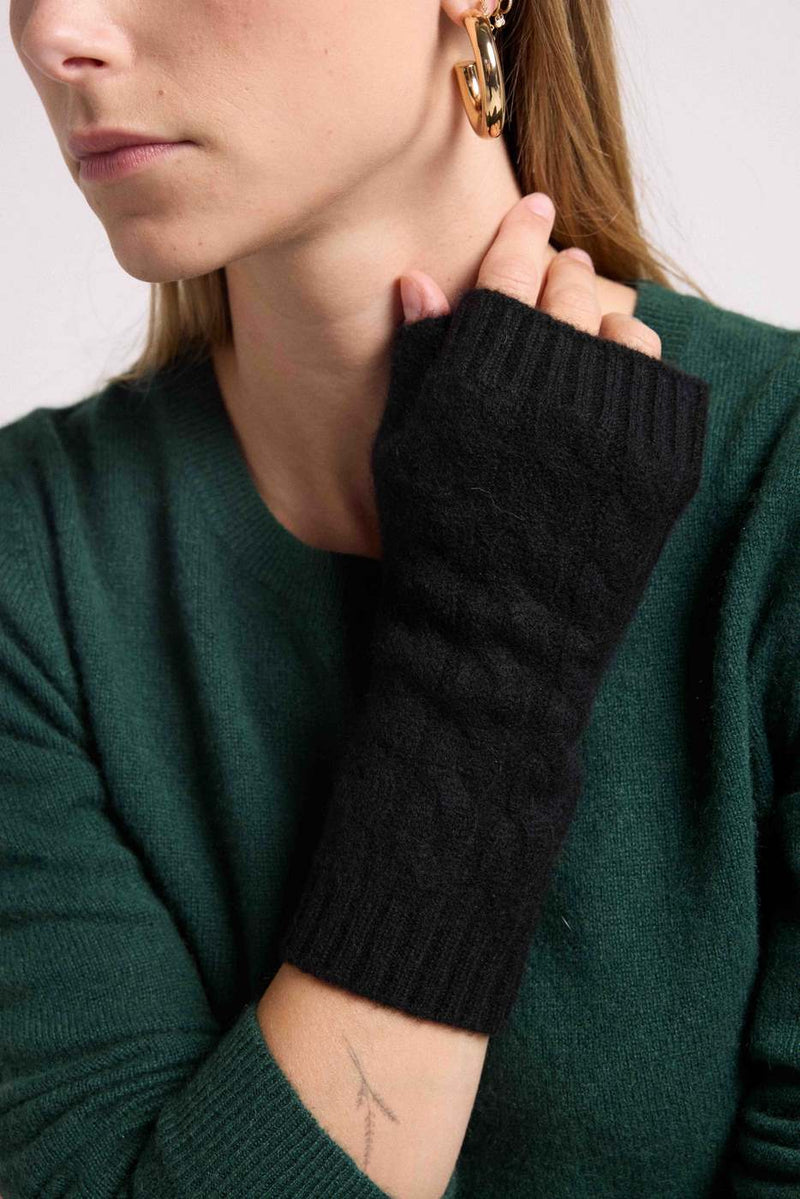 Lili Mitts - Black - 100% Oeko-Tex Cashmere - Mixed