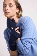 Unisex-Fäustlinge ohne Finger Lili - Marineblau - Unisex