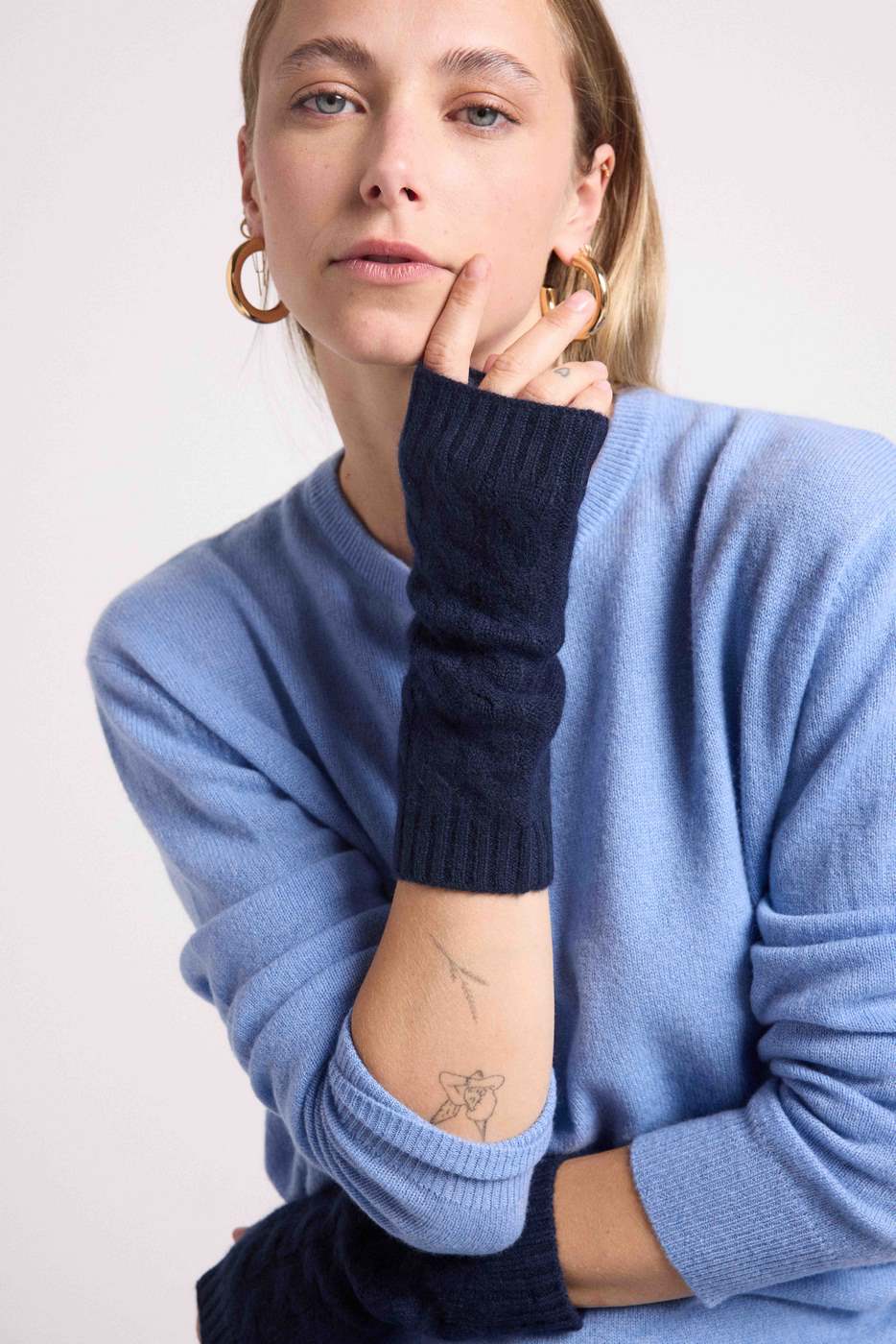 Unisex-Fäustlinge ohne Finger Lili - Marineblau - Unisex