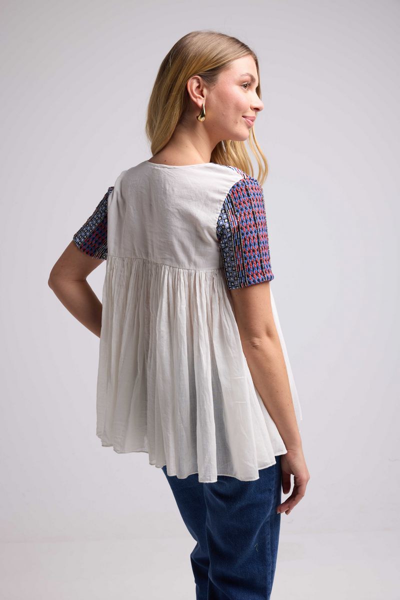Blouse Manches Courtes - Blanc