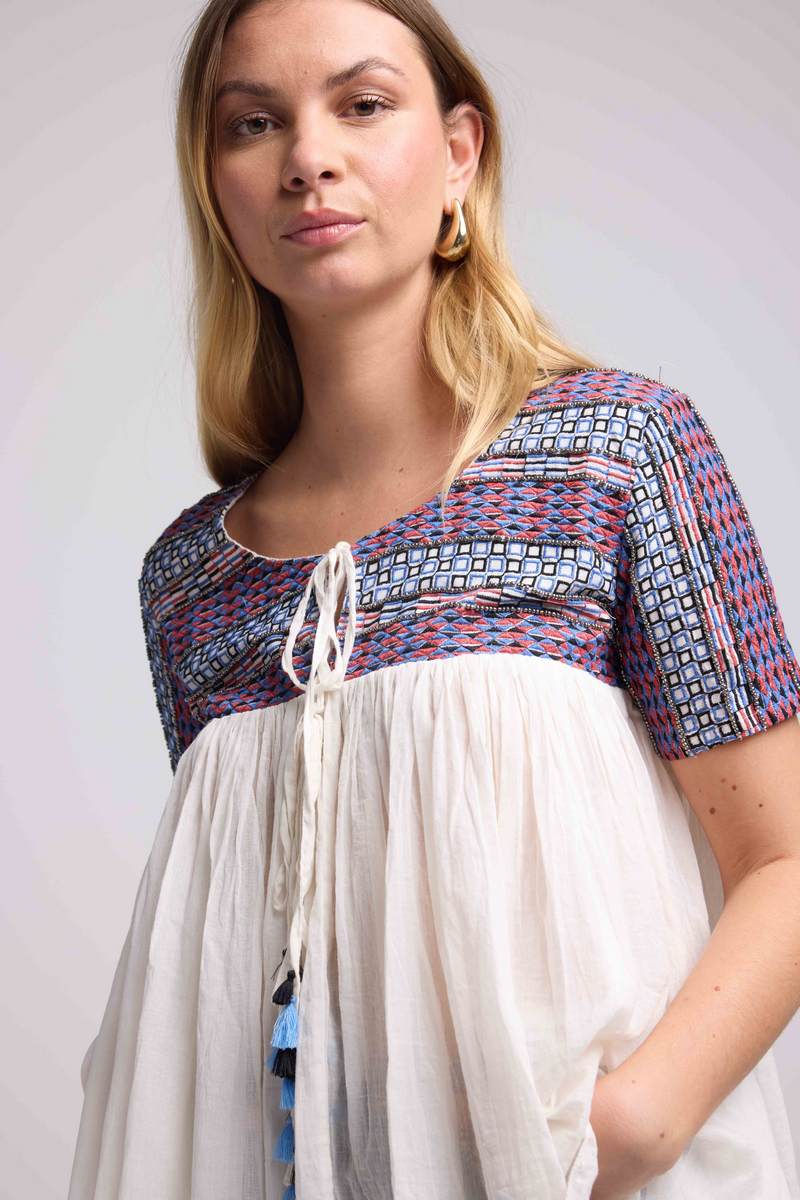 Blouse Manches Courtes - Blanc