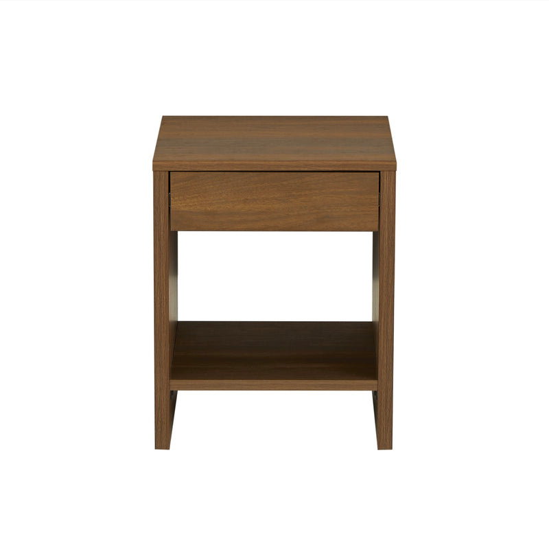Table De Chevet - Lima - Effet Noyer - 1 Tiroir