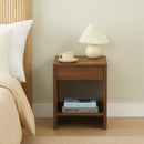 Table De Chevet - Lima - Effet Noyer - 1 Tiroir