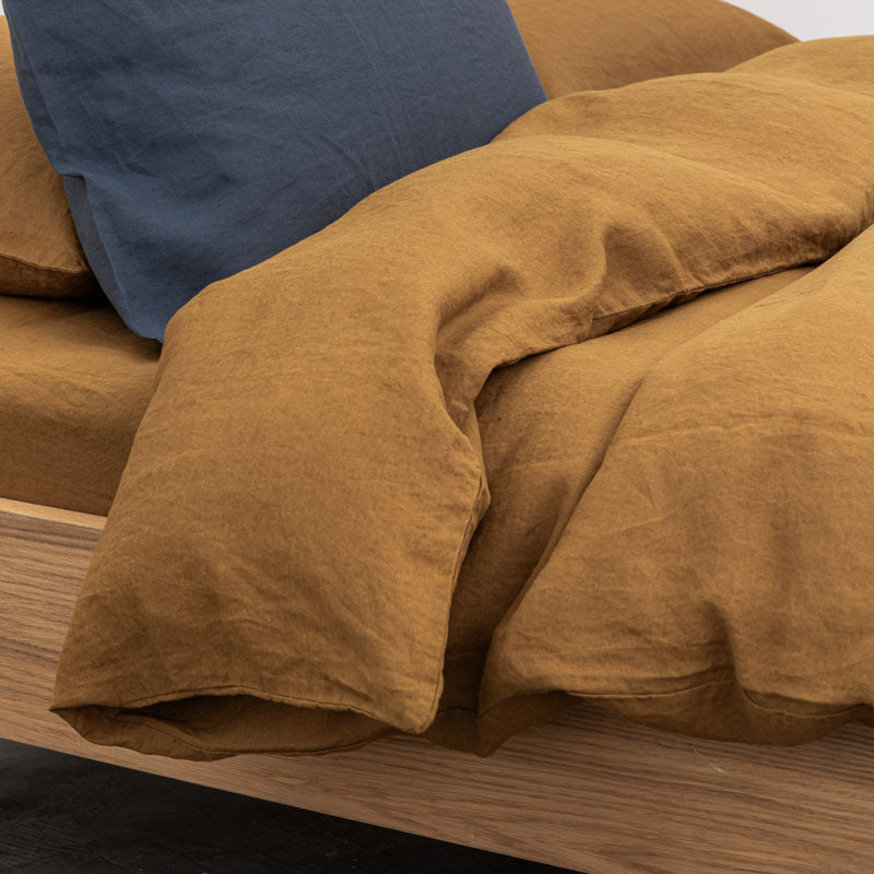 Housse De Couette En Lin Lavé 190G/M² - Moka