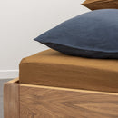 Drap Housse En Lin Lavé 190G/M² - Moka