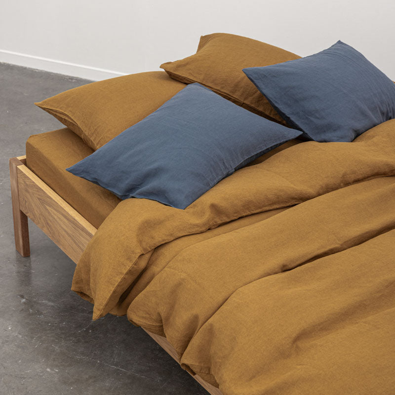 Drap Housse En Lin Lavé 190G/M² - Moka