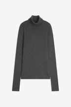 4-Ply Roll-Neck Jumper - Linda - Heathered Anthracite