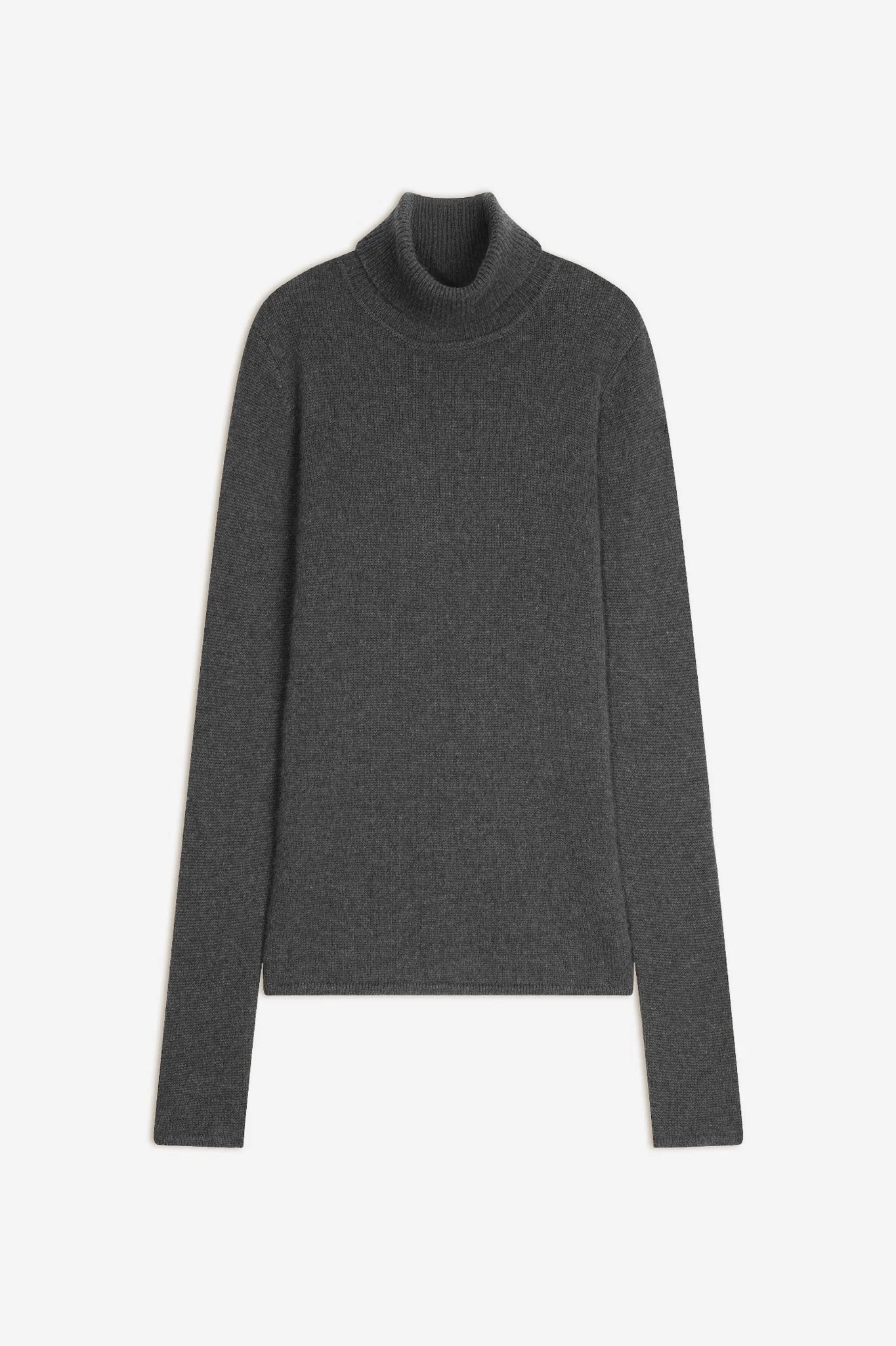 4-Ply Roll-Neck Jumper - Linda - Heathered Anthracite