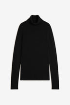 4-Ply Roll-Neck Jumper - Linda - Black