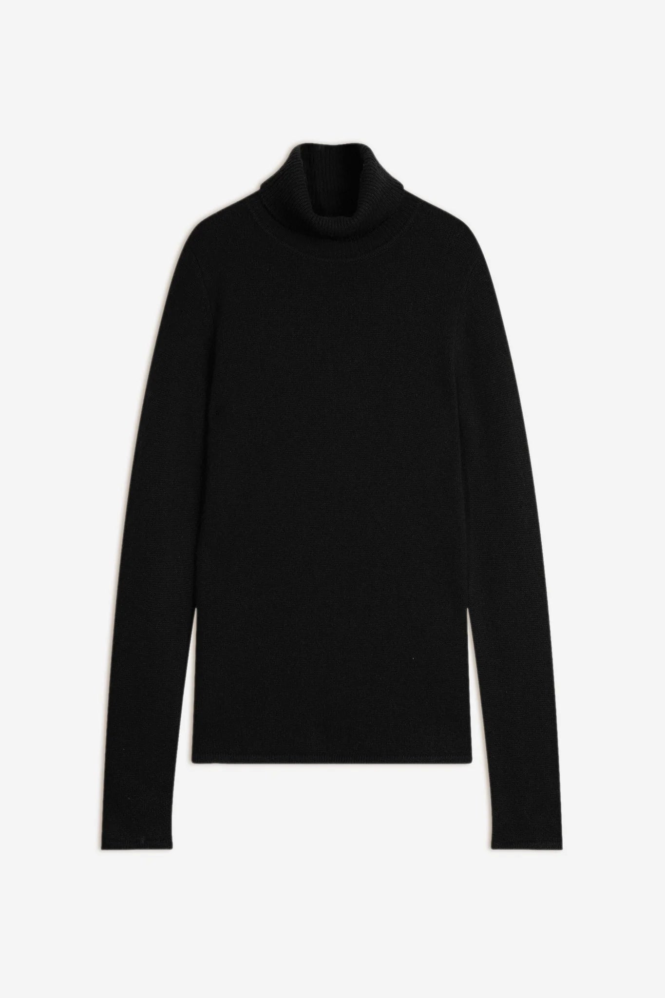 4-Ply Roll-Neck Jumper - Linda - Black